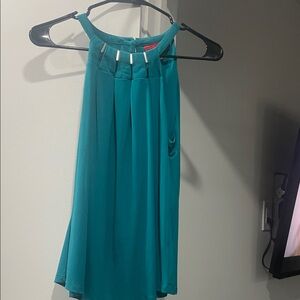 Jennifer  Lopez Turquoise Halter Tank Top